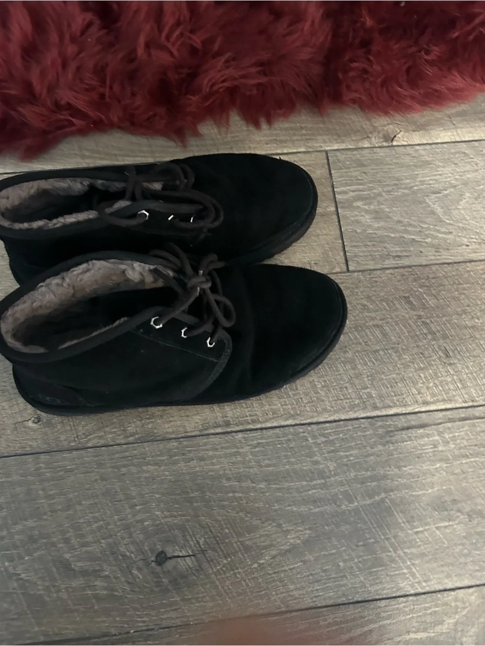 UGG Men's Black Suede Chukka Boots with Fleece Lining